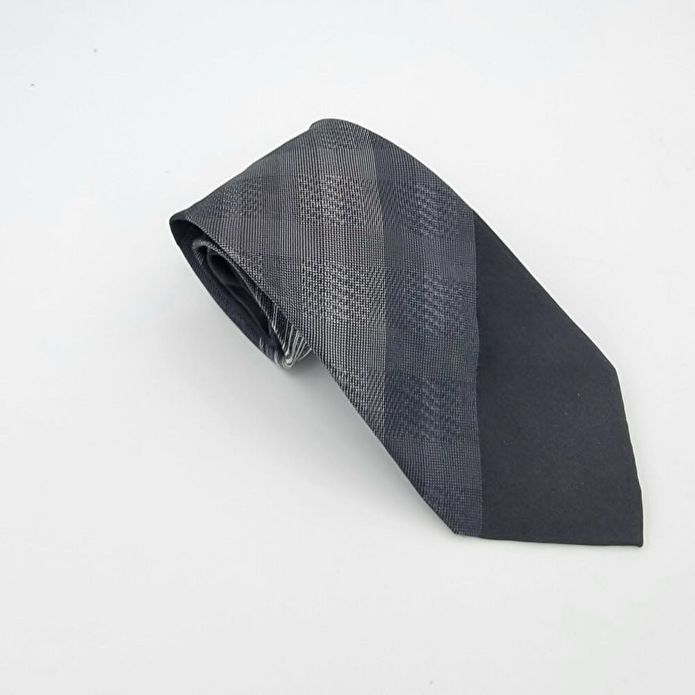 Arrow Men's Gray black Plaid Designer Woven Tie Checks Pattern 60 x 3.25
